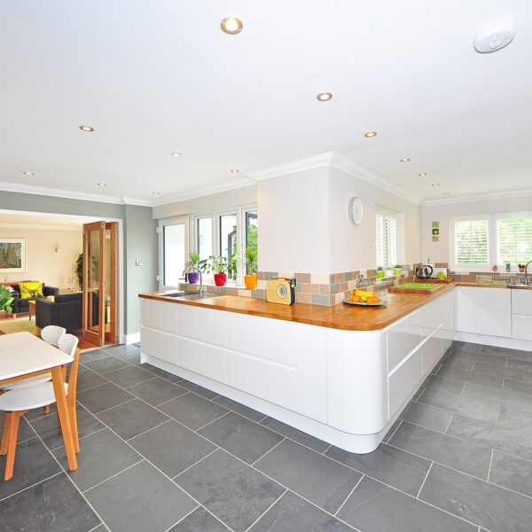 kitchen, dining room, dining table